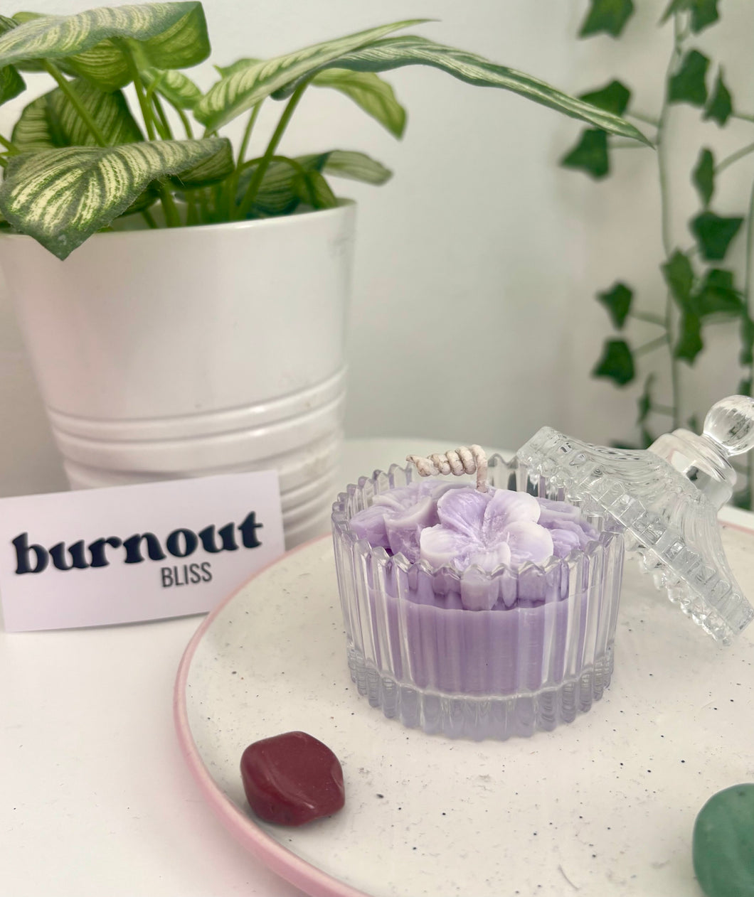 Lavender & Coconut Milk Flower Candle
