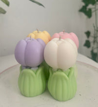 Load image into Gallery viewer, Unscented Flower Pillar Candle
